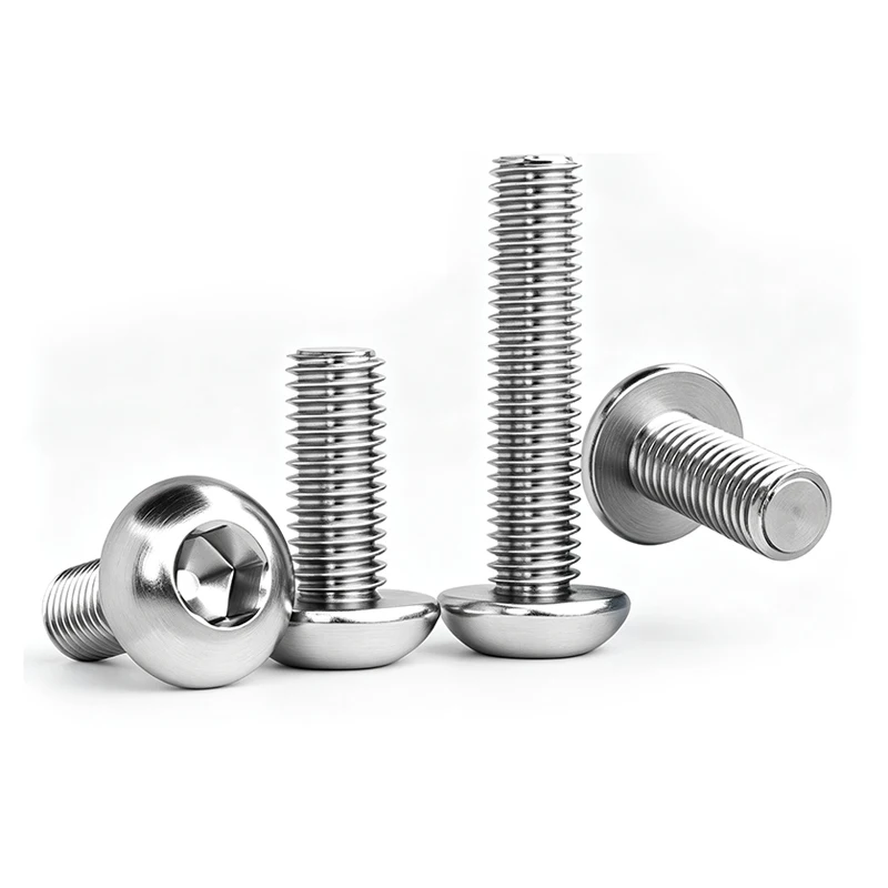 316 Stainless Steel A4-70 Hexagon Socket Button Head Screw ISO7380, M3 M4 M5 M6 M8 M10 Allen Button Head Fastener Hardware