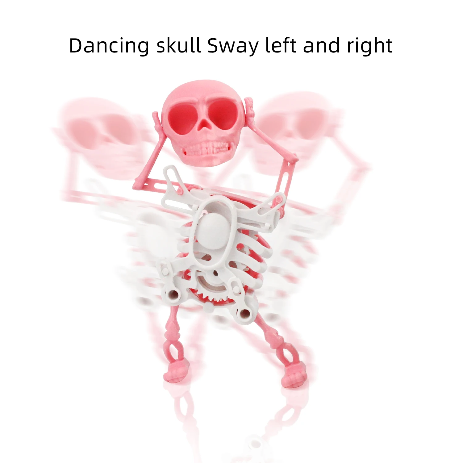 Patung kerangka menari 3D bergoyang kiri dan kanan, bermain lelucon dan bermain dengan mainan peras utama yang unik