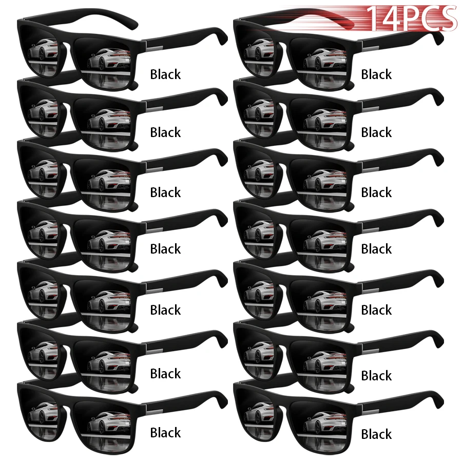 14-teiliges Set Modische Vintage Bunte Deko-Sonnenbrillen für Männer und Frauen, Luxus-Marken-Designer-Sonnenbrillen zum Angeln und Autofahren – Detail 7