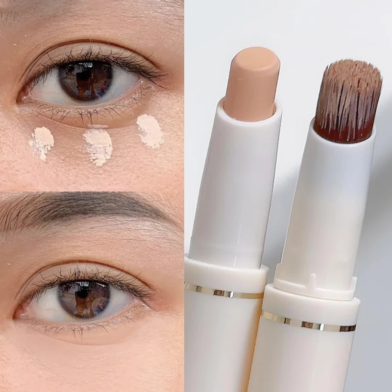 Face Contouring Shadow Concealer Makeup Pen Double-ended Full Coverage Dark Circle Fine Lines Lasting Cover Up Acne Scars Pencil