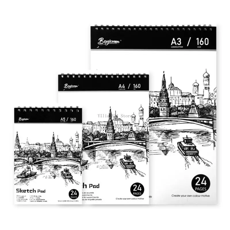 Multipurpose 24 Pages 160gsm Paper Artist Sketching Book Drawing Pad For Sketching Art Illustrations