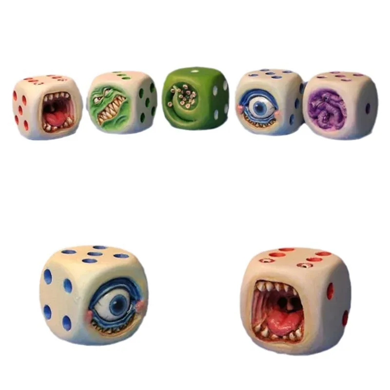 Monster Dice Figure Collectible Ornaments Halloween Decoration Dice Figure Model Toy Prop Gift Ornaments Creative Decor