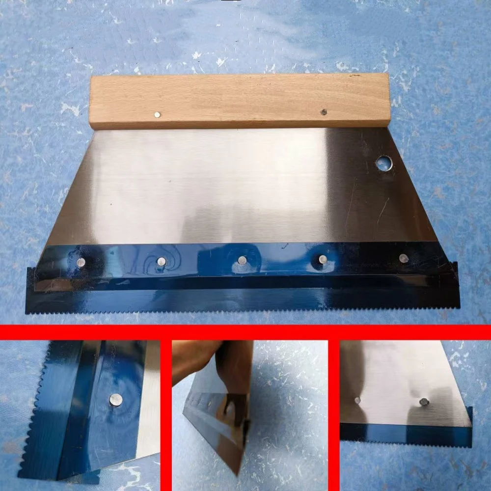 Notched Adhesive Trowel A2 Teeth Double-Sided Scraper PVC Flooring Installation Universal Tool Vinyl Floor Glue Applicator
