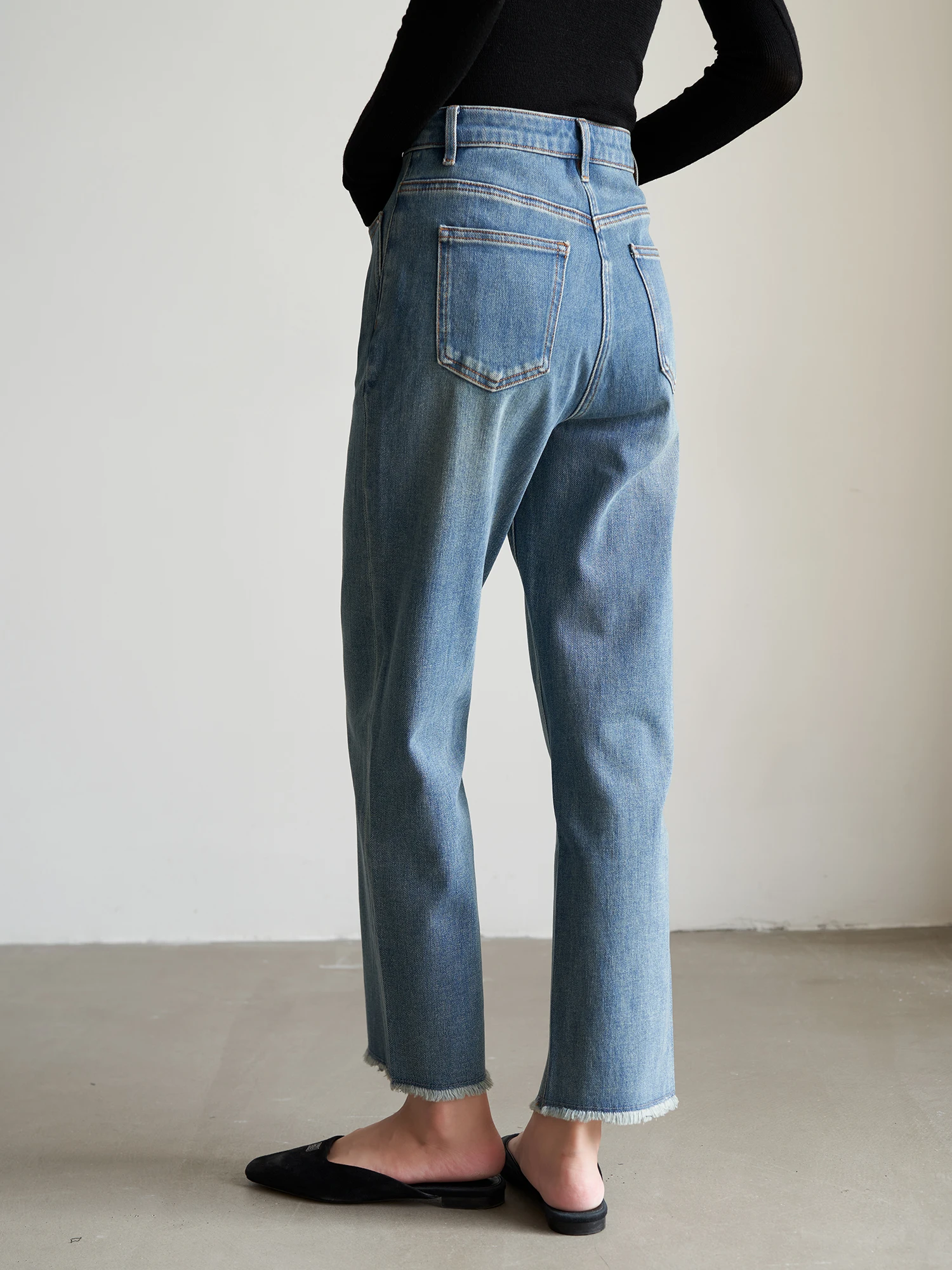 

Прямые джинсы с высокой талией, женские девятисекционные джинсы для похудения, облегающие джинсы грушевидной формы, повседневные осенне-весенние моиные джинсы