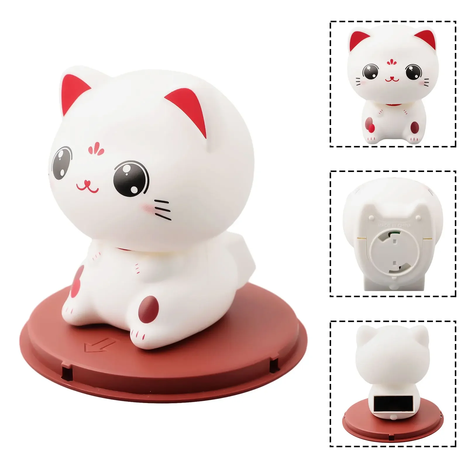 Brightness Of Your Monitor Cute Cat Home Decoration Environmentally Friendly Happiness And Auspiciousness Solar Powered