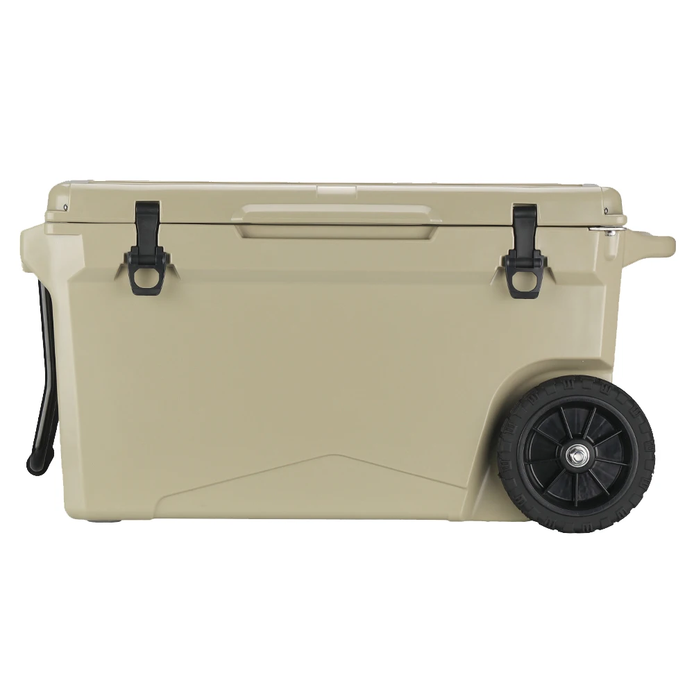 

High Grade Portable Rotomolded Air Refrigeration Trolley Outdoor Cooler Box With Wheels and Handle Rotomolded cooler box