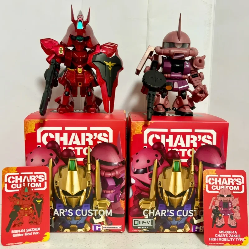 

Подлинная мини-слепая коробка Qmsv, фигурка Char Sazabi, ручной мобильный орнамент воина, анимация, периферийные устройства, сюрприз, детский подарок на день рождения