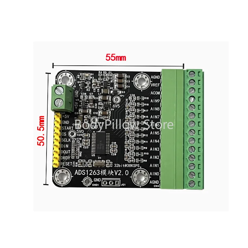 

Модуль ADS1263 10-канальный 32-битный прецизионный низкоскоростной модуль аналого-цифрового преобразователя сбора данных АЦП 38 К