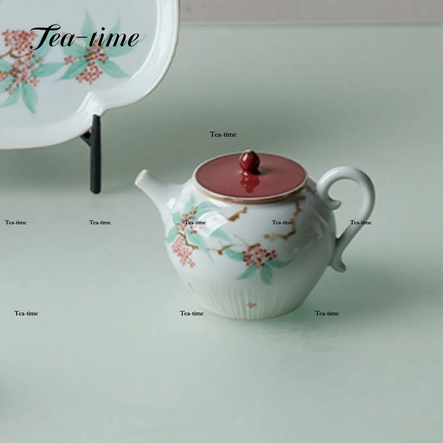 Hand-Painted Teapot Autumn Flower Kettle Red Tea Infuser Teapot With Filter Tea Accessories Chinese Ceremony Puer Ceramic Pot