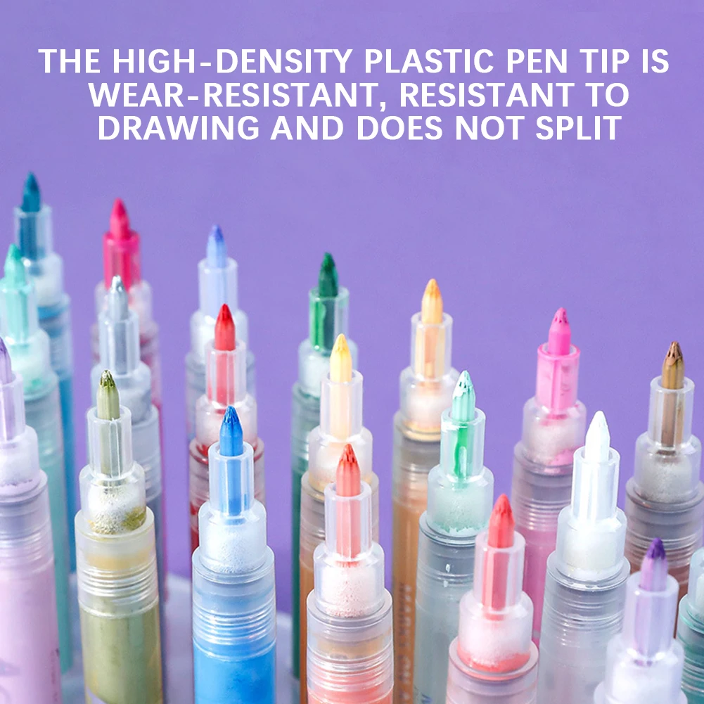 12/18/24/36/48 لون الاكريليك الطلاء Markersr سريعة الجافة مقاوم للماء قلم تحديد دائم DIY بها بنفسك الفن الخشب الصخور النسيج الزجاج السيراميك