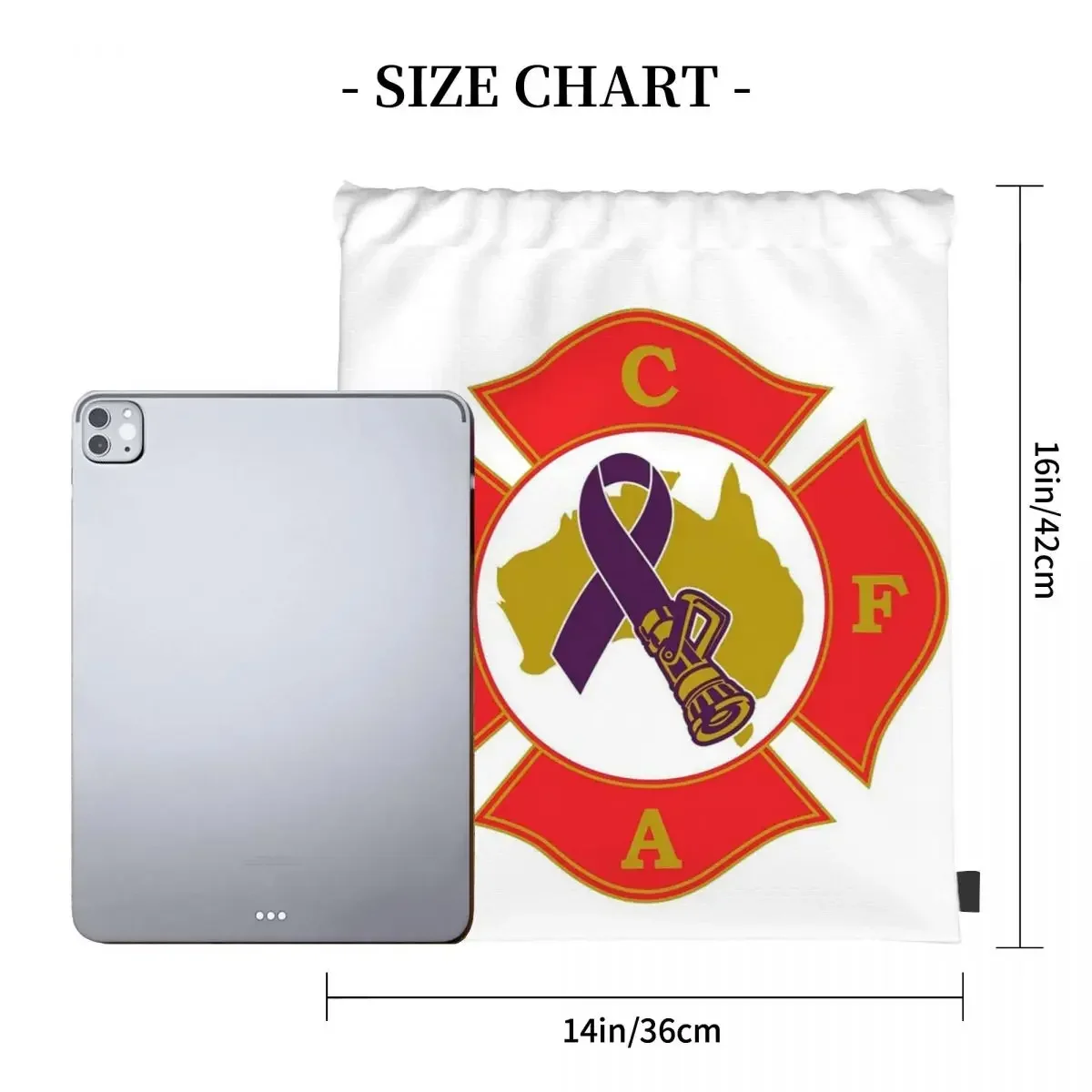 Firefigthter Cancer Foundation Australia (FCFA) Supporters Logo Backpacks Drawstring Bags Drawstring Bundle Pocket Shoes BookBag