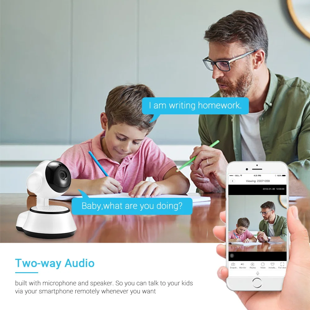 Cámara de vigilancia IP WiFi de 3MP, Monitor de seguridad para bebé, seguimiento humano automático, visión nocturna, cámara de vídeo interior