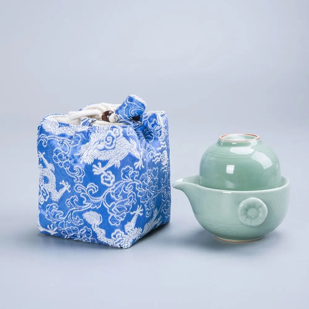 Multi-usage Travel Teaware Storage Bag Antique Teacup Tea Pot Cloth Bag Tea Cup Organizer Protective Cover Travel Essentials