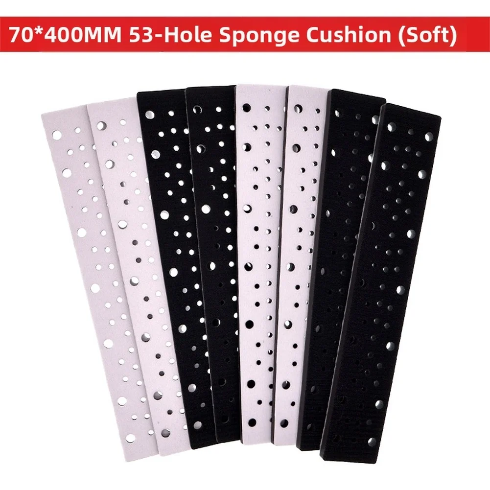 1pc 70x400mm 53-Holes Sandpaper Soft Sponge Pad For Woodworking Pneumatic Dry Grinding Machine Accessories