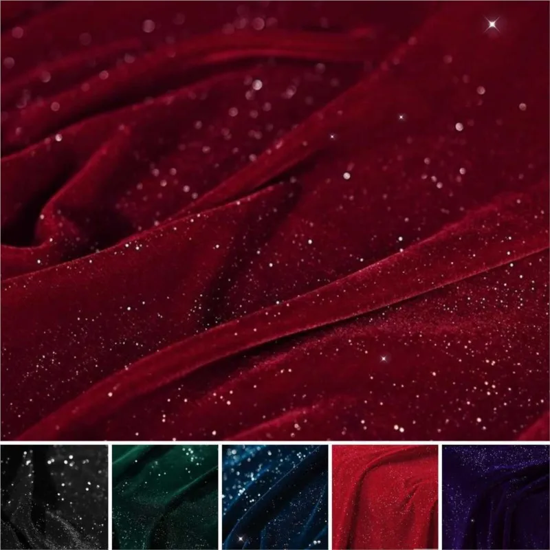 

Solid-color bright silk velvet fabric soft silver woven dreamy glittering non-falling