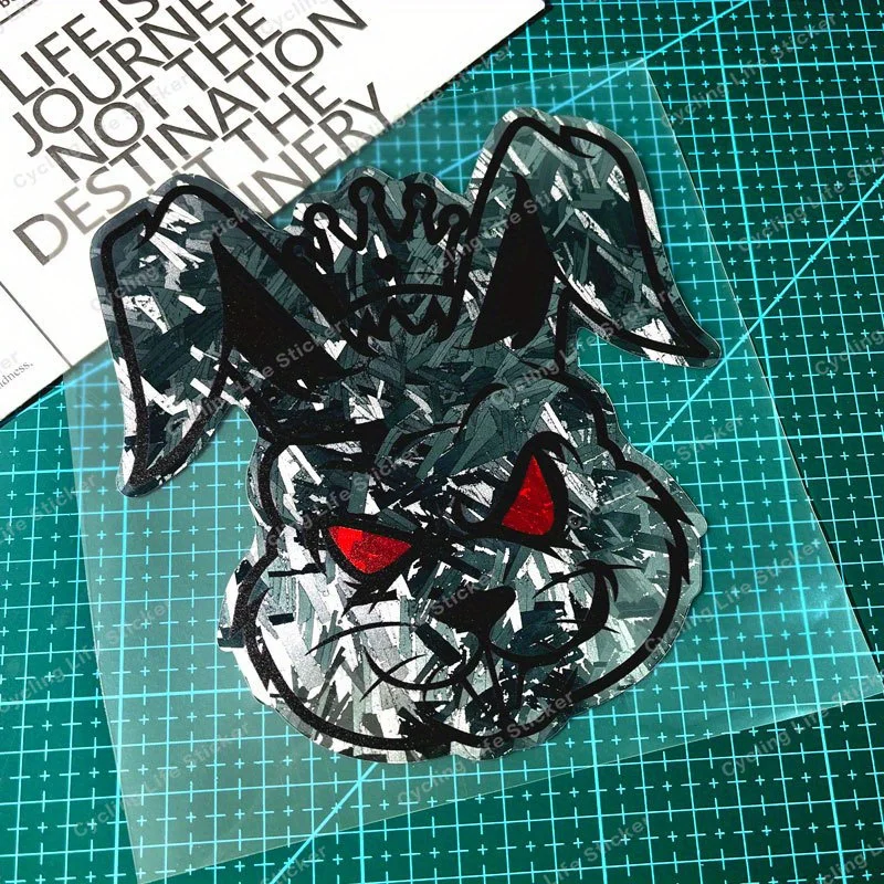 "الشر الأحمر العين الأرنب دراجة نارية ملصق مقاوم للماء الليزر ملصق لخزان الجانب لوحة الجسم لتقوم بها بنفسك غطاء الصفر" #3