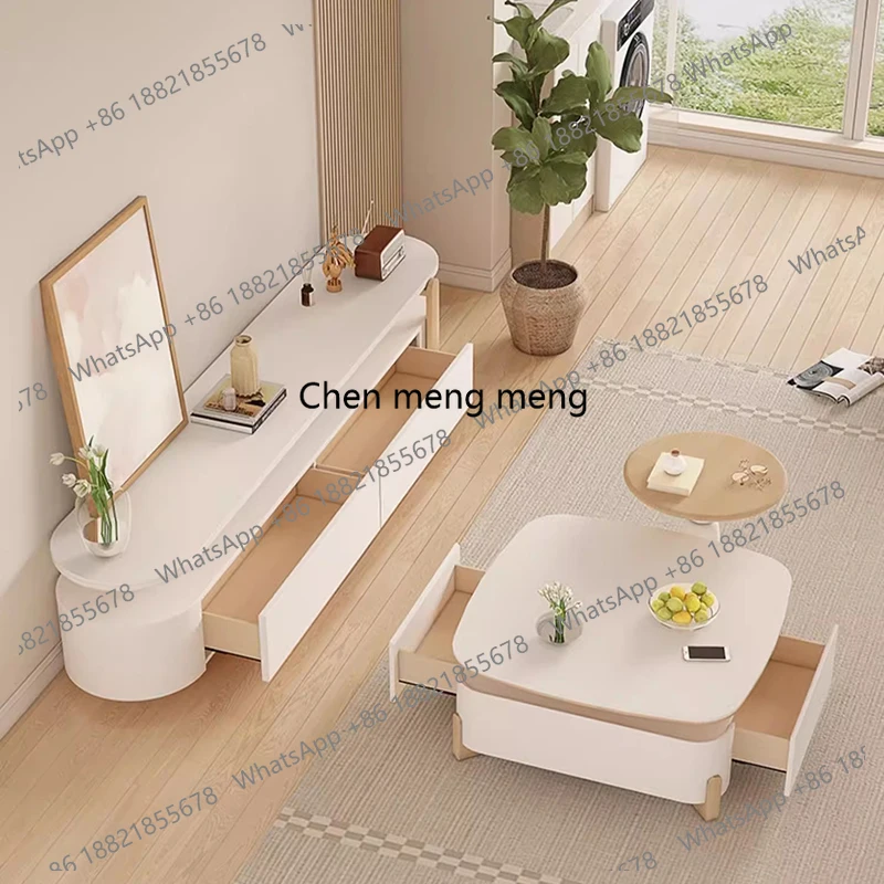 

K153 Cream Style Coffee Tables Space Saving Aesthetic Glamour Coffee Table Modern Design Mesa De Centro Living Room Furniture