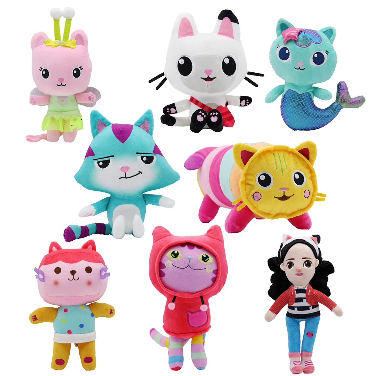 

Кукольный домик Габби, милая плюшевая игрушка Габи, мультяшные мягкие игрушки, животные, русалка, кошка, плюшевая кукла, детские подарки на день рождения, Рождество