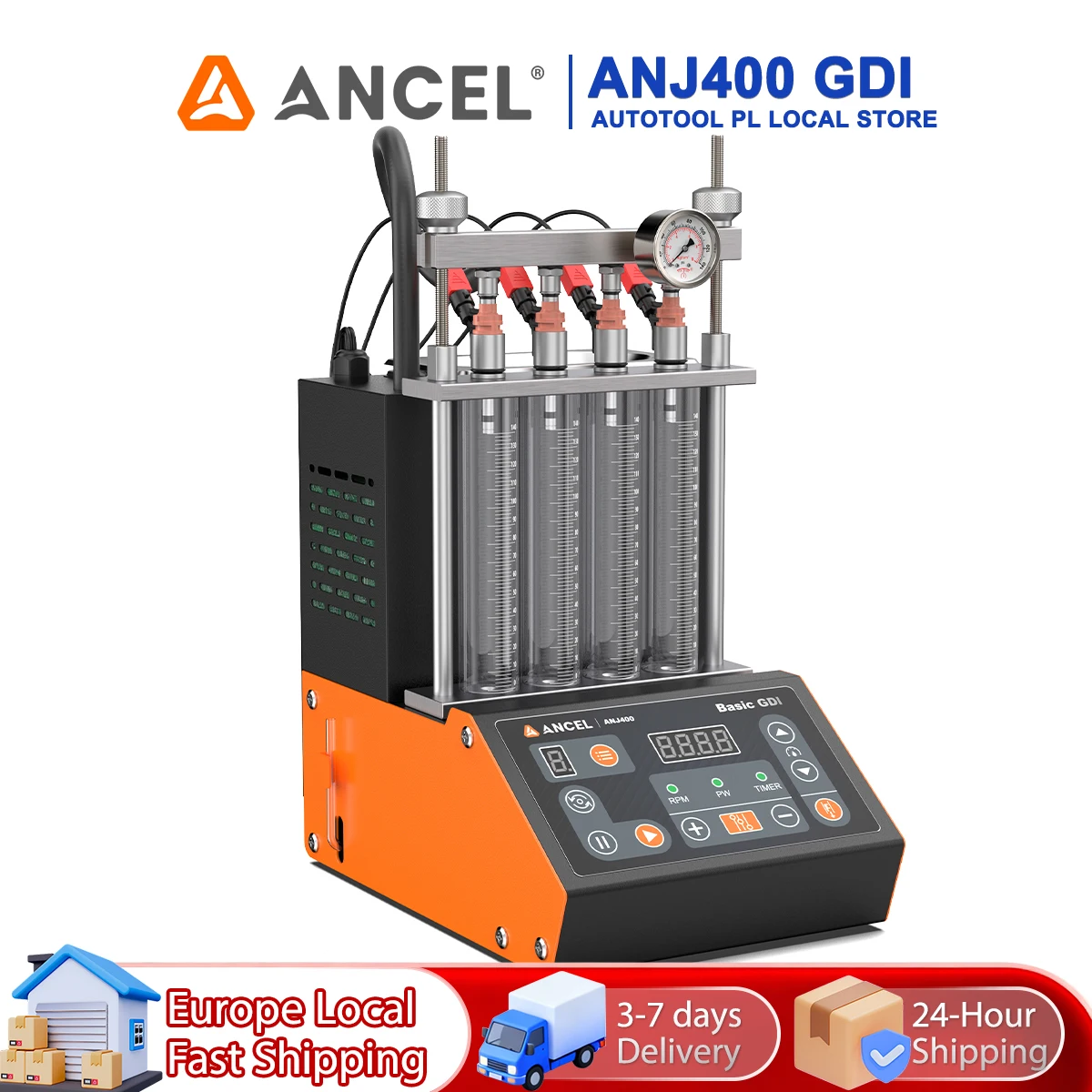 GDI Kraftstoffeinspritzdüsen-Tester für Auto- und Motorrad-Einspritzdüsen-Reiniger ANCEL ANJ400 100W Ultraschall-Reinigungs- und Lecktest-Diagnosegerät
