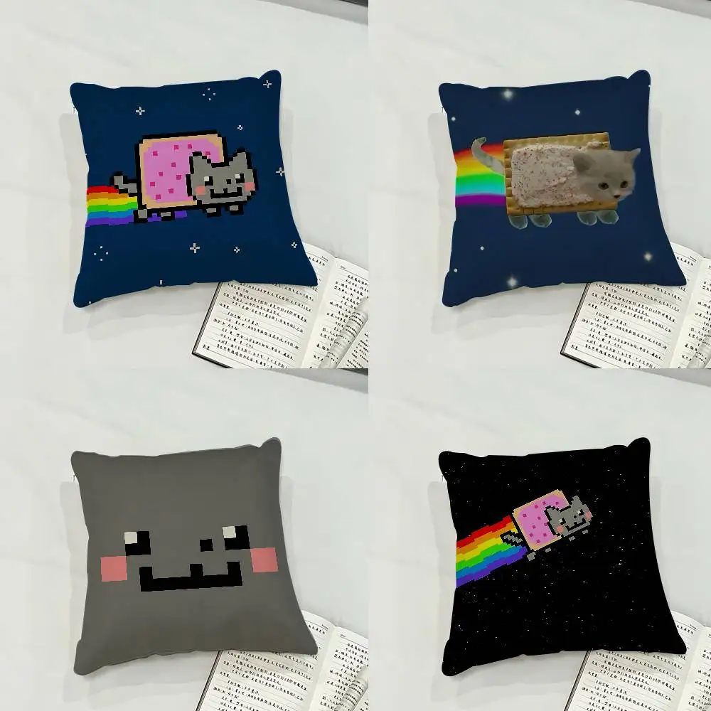 لطيف N-نيان القطط آرت صانع حالة أفخم النسيج لينة المخدة مزدوجة الوجهين طباعة غطاء الوسادة الهدايا المنزلية