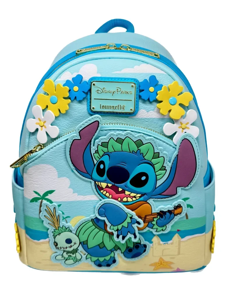 

Loungefly Disney Parks мультфильм стежка Scrump цветы гавайская гитара мини-рюкзак милые рюкзаки повседневные сумки детские рождественские подарки