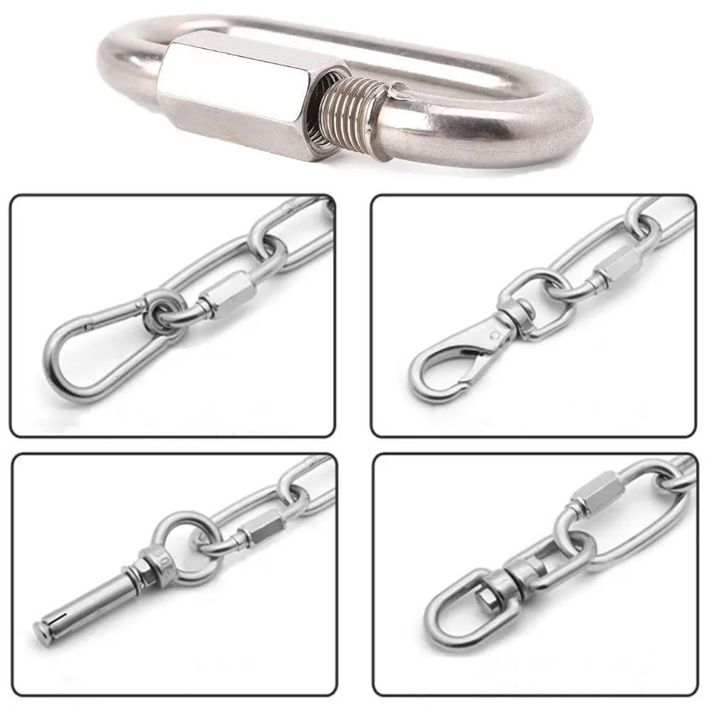 New M3.5~M14 Screw Lock Stainless Steel New Quick Links Safety Snap Hook Chain Connecting Ring