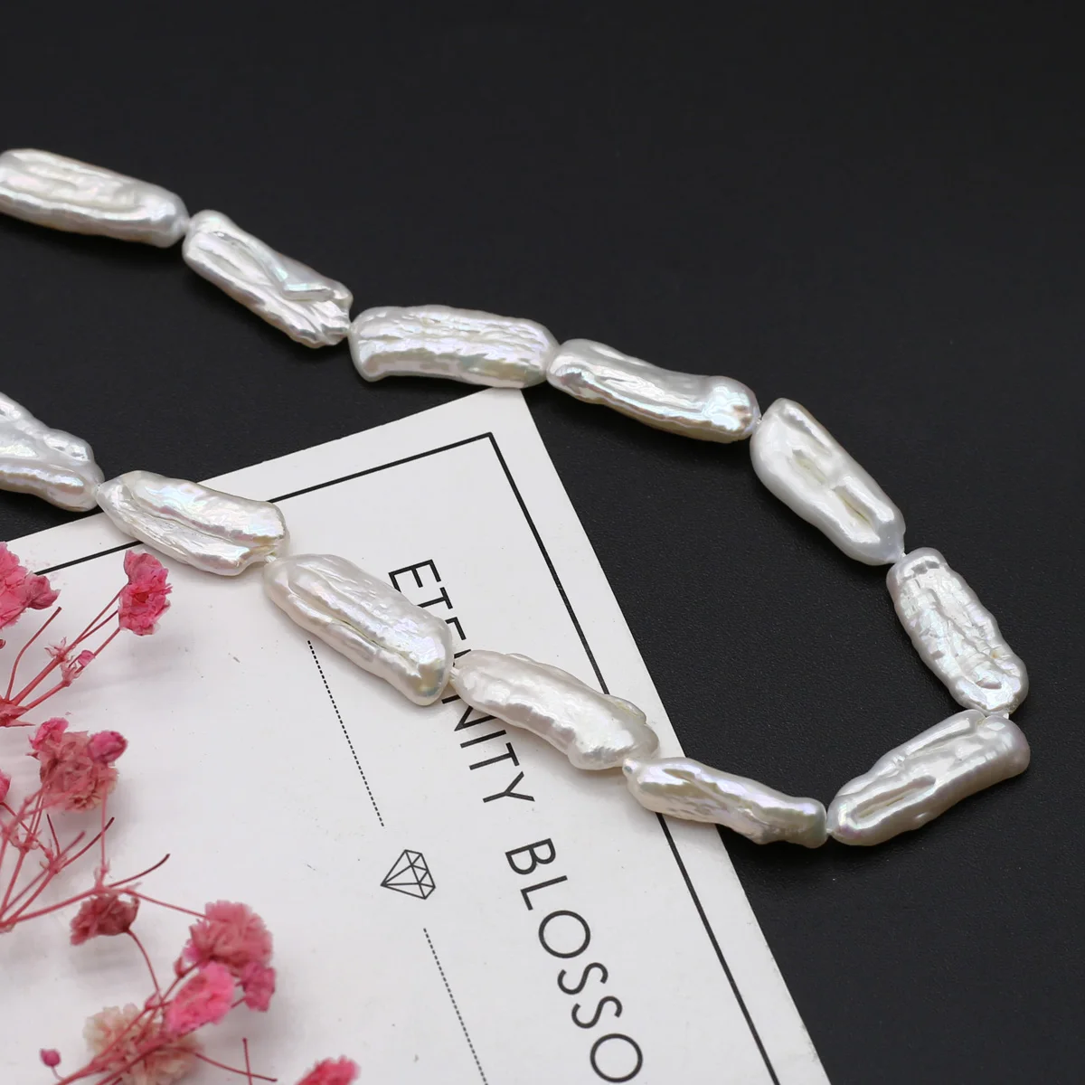 100% Baroque Natural Freshwater Pearl Bead Long Strip Punch Beads for Diy Making Baroque Earring Necklace Jewelry