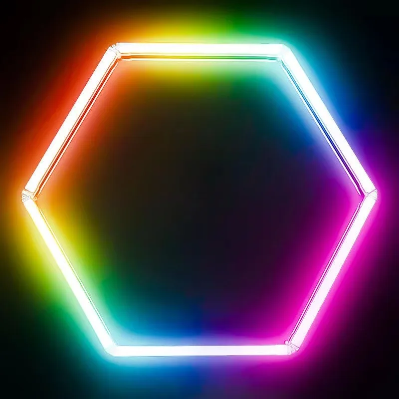 Smart Home Hexagonal LED Light Set, Modular Flexible Ceiling Light with App Control for Living Rooms and Men's Lounges