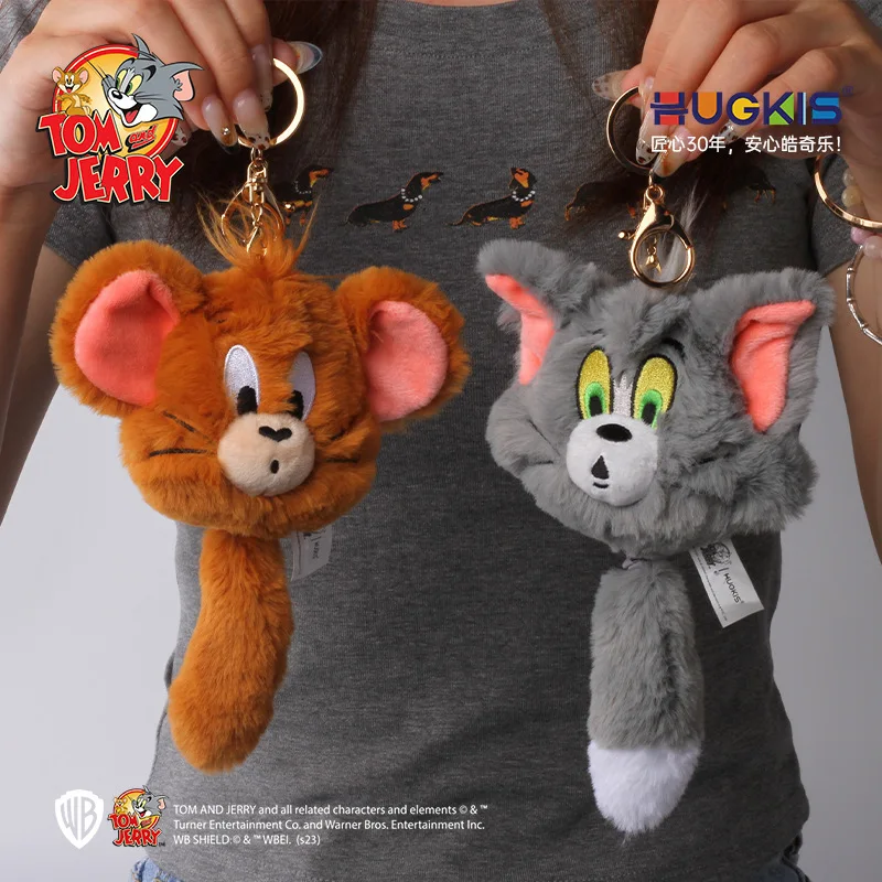 

Kawaii Authentic HUGKIS Tom and Jerry Keychain Stuffed Toy Bag Charm Anime Cute Cartoon Pendant Backpacks Perfect Birthday Gift