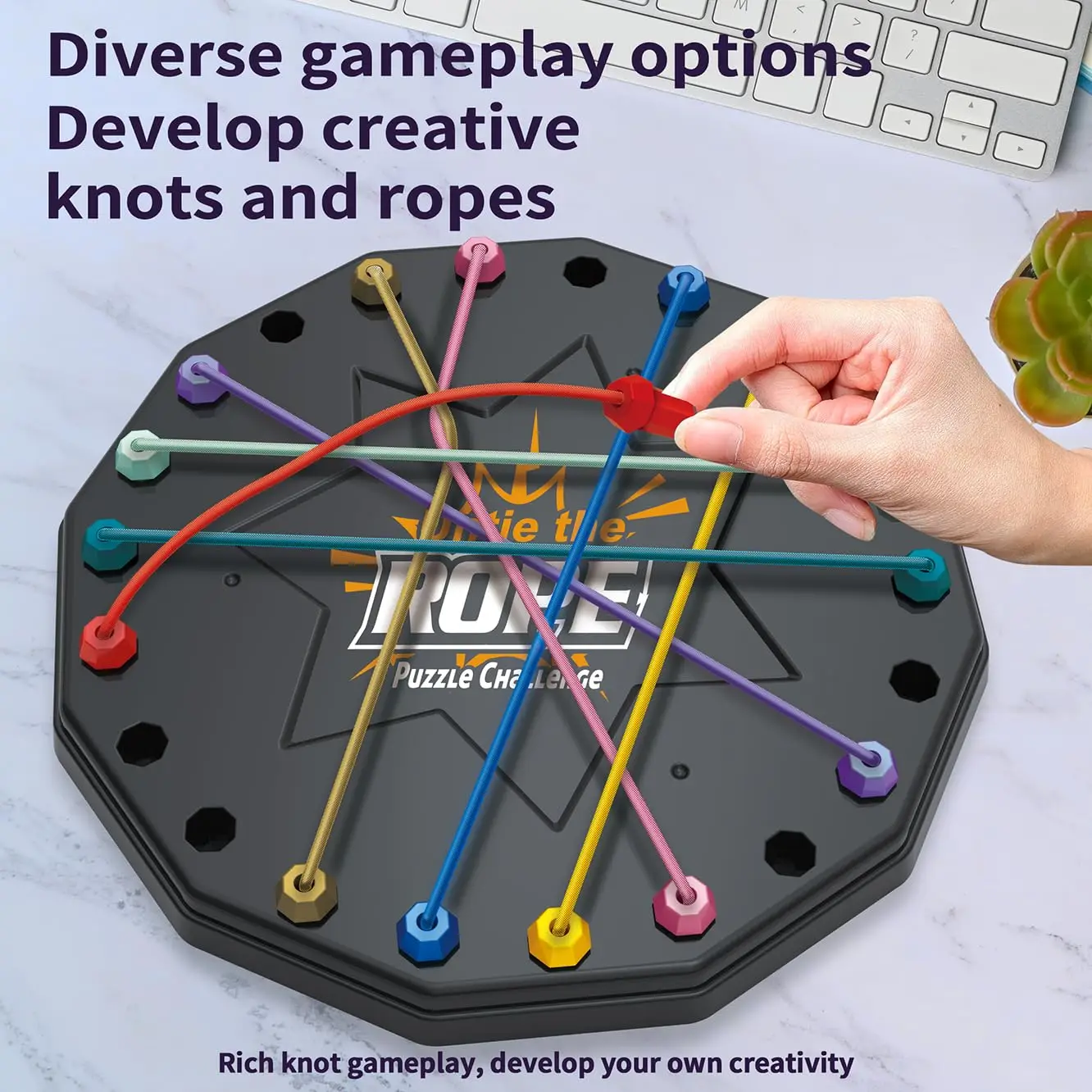 Untie The Rope Tangle Challenge Game Kids Educational Logic Puzzle Toy Focus Training Parent Child Interactive Desktop STEM Gift