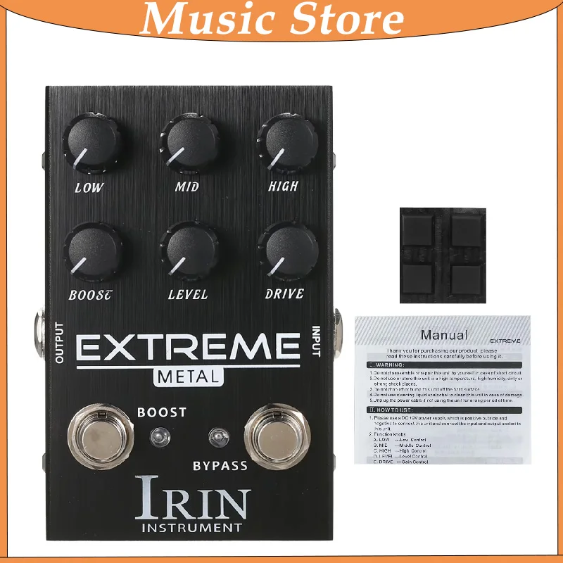 IRIN EXTREME Metal Effect Pedal Distortion Pedal High Gain Overdrive Pedal Effekte True Bypass für E-Gitarre Zubehör