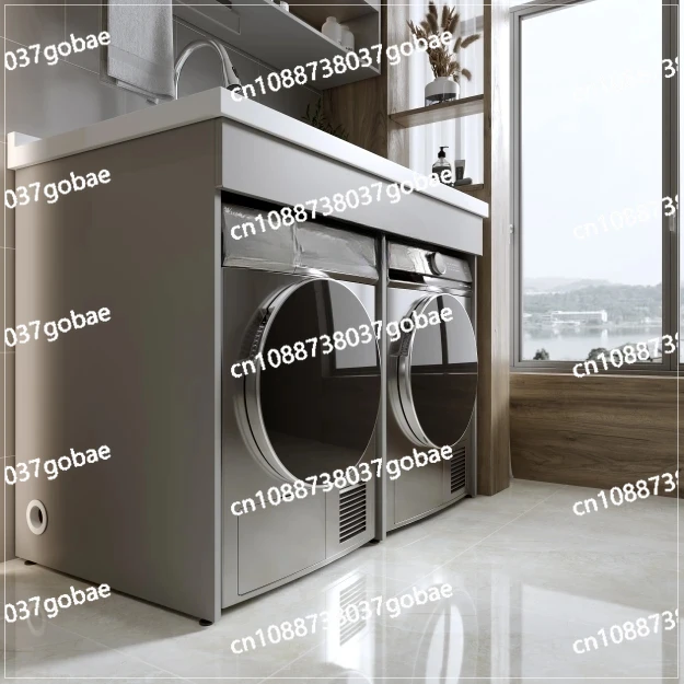 ZC double washing machine balcony cabinet dryer combination double position wash basin cabinet integrated basin