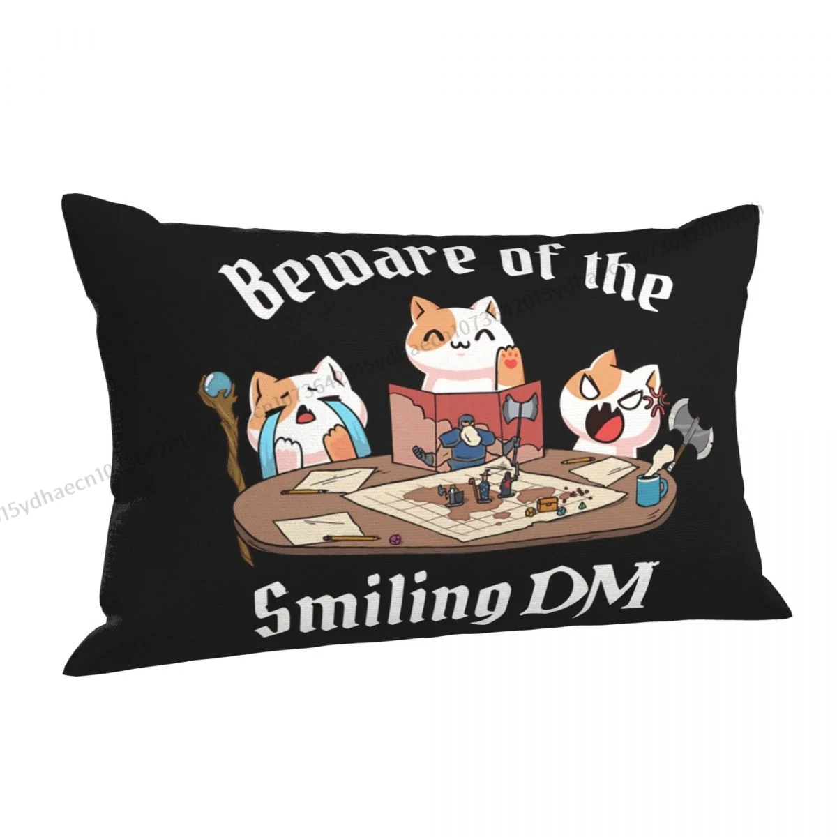 CATS PLAYING Polyester Pillowcase DND Game Livingroom Decorative Reusable Pillow Cover Pillowcase