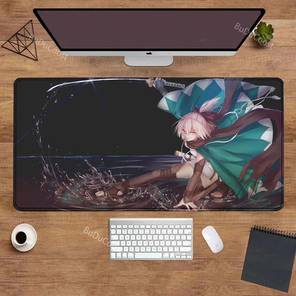 

Anime FateGrand Order Okita Souji XXL Keyboard Rubber Mice Mat Anime Table Mat HD Print Lock Edge Mousepad Desktop DecorativeMat