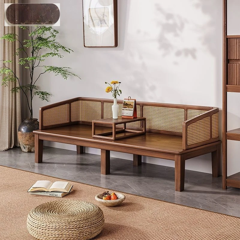 New Chinese sofa living room small apartment rattan arhat collapse dual-purpose sofa bed Song Dynasty