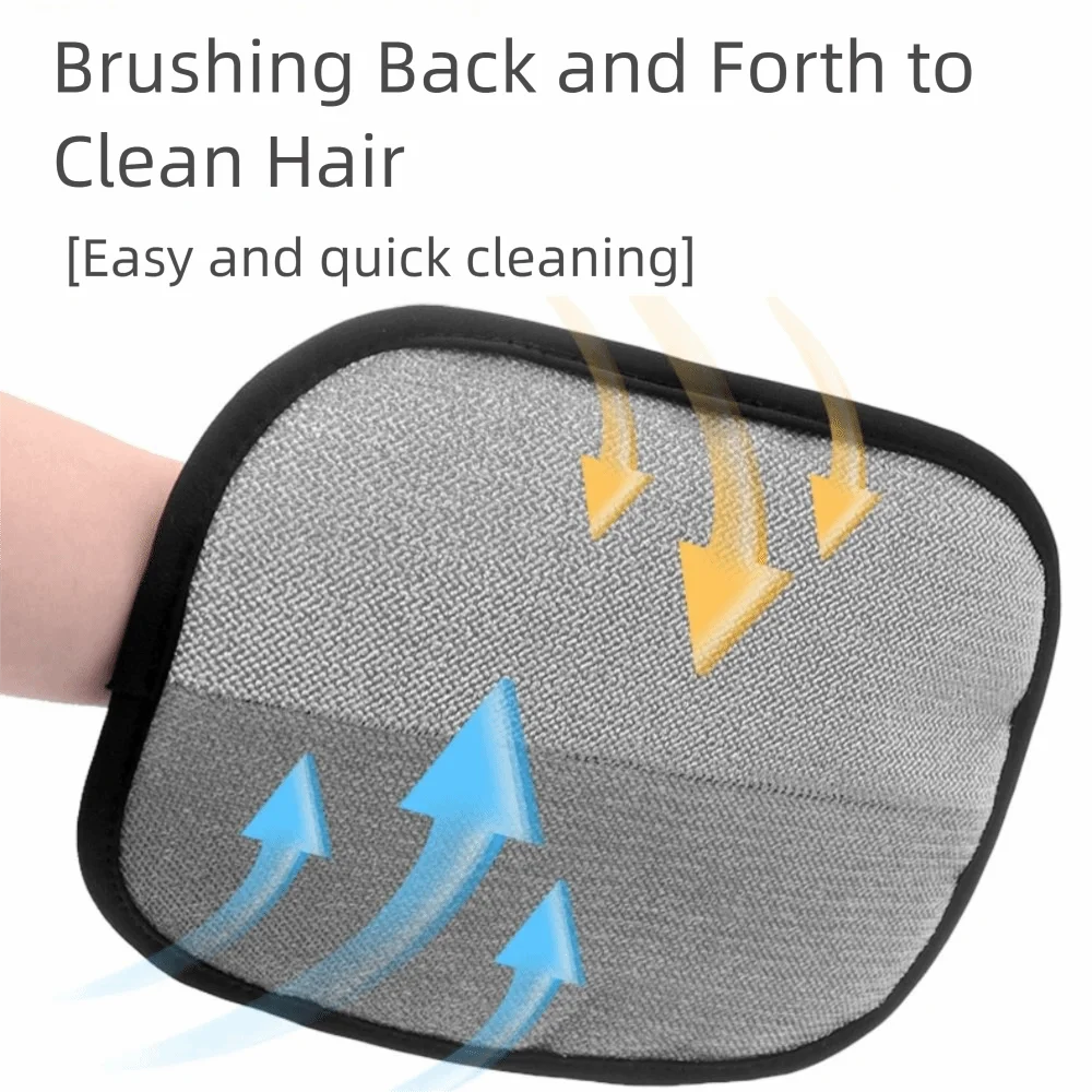 

2Pcs Two-way Hair Removal Pet Hair Removal Gloves Non-slip Five-finger Design Static Hair Removal Gloves Large Size