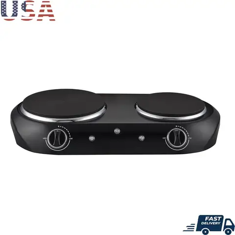 Table de cuisson électrique à Double brûleur 1800W, conception compacte et Portable, double contrôle de la température, appareil de cuisson léger avec sécurité