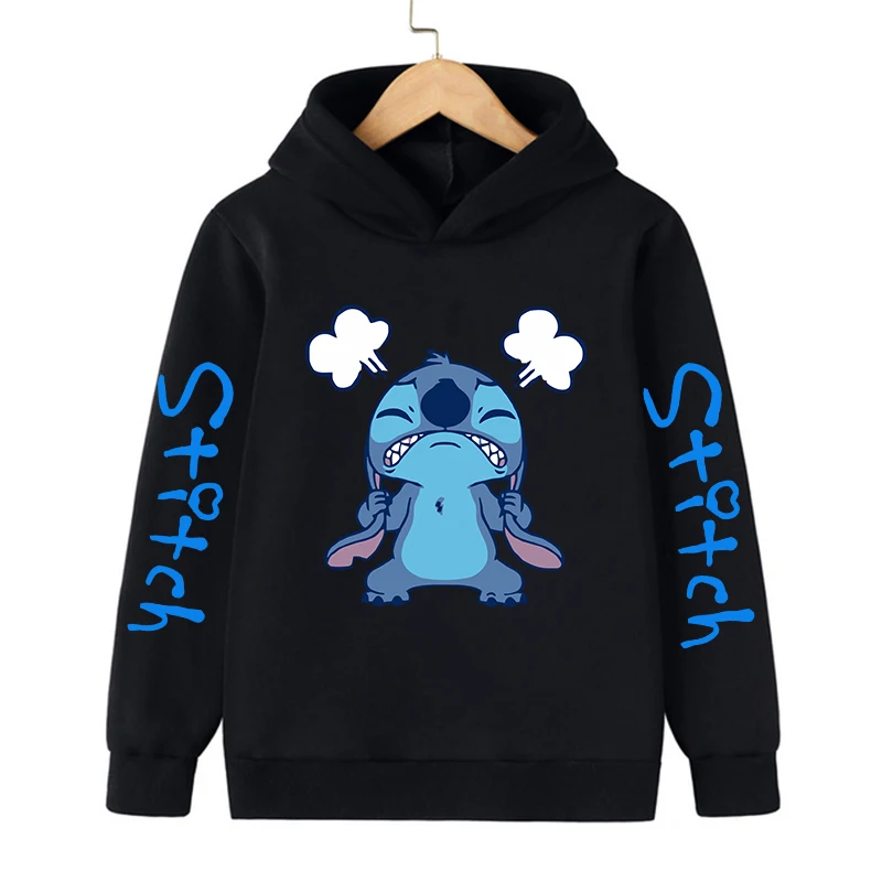 y2k Hoodies Kids Clothes Disney Stitch Hoodie Children Cartoon Kid Girl Boy Lilo and Stitch Sweatshirt Hoody Baby Casual Top