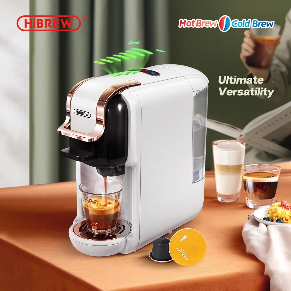 Máquina de café de cápsulas múltiples HiBREW, leche Dolce Gusto caliente/fría Nespresso cápsula ESE cápsula café molido cafetería 20Bar 5 en 1