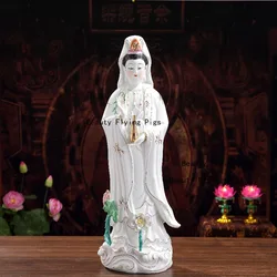 Goddess Statue Ceramic Beautiful Quan Yin Statue Goddess of Mercy Guan Jin Buddha Statue Guan Yin 30cm figure of the Buddha