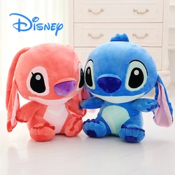 Boneca de Pelúcia Disney-Stitch, Tamanho Grande, Kawaii, Macio, Azul, Rosa, Elfo, Desenhos Animados, Anime, Filme, Brinquedo de Pelúcia, Presente de Natal