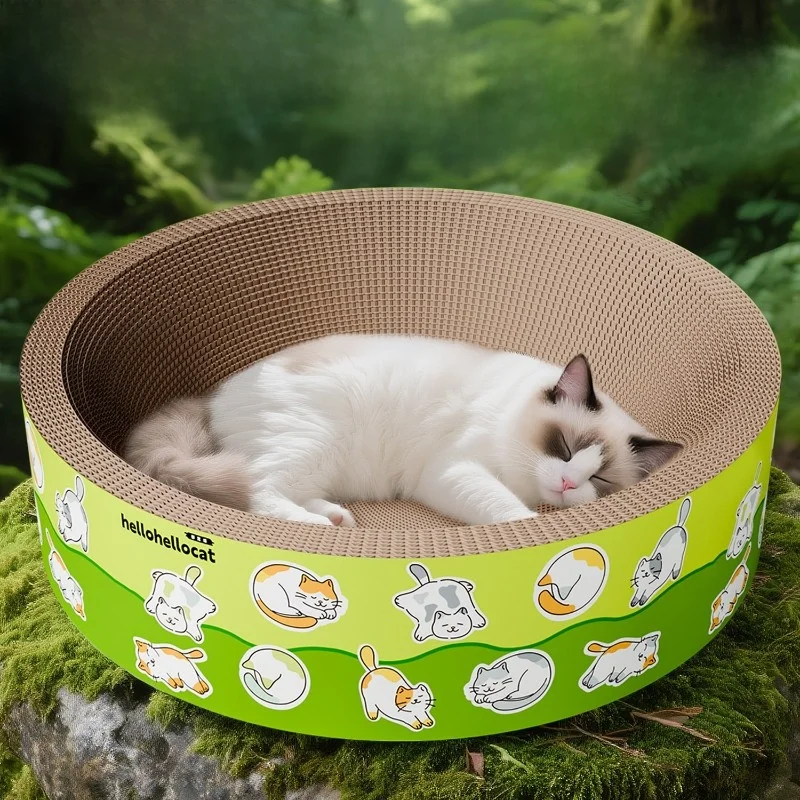 extra-large-round-one-piece-scratching-board-toy-wear-resistant-no-shedding-durable-cotton-rope-toy-for-medium-cats