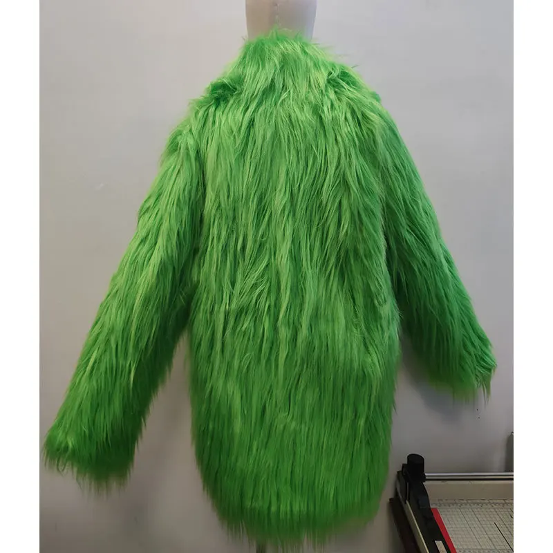 Female Autumn Winter Tops Coat Faux Fur Long Hair Warm Retro Simple Leisure Design Fashion Senior Soft Minority Versatile Thin