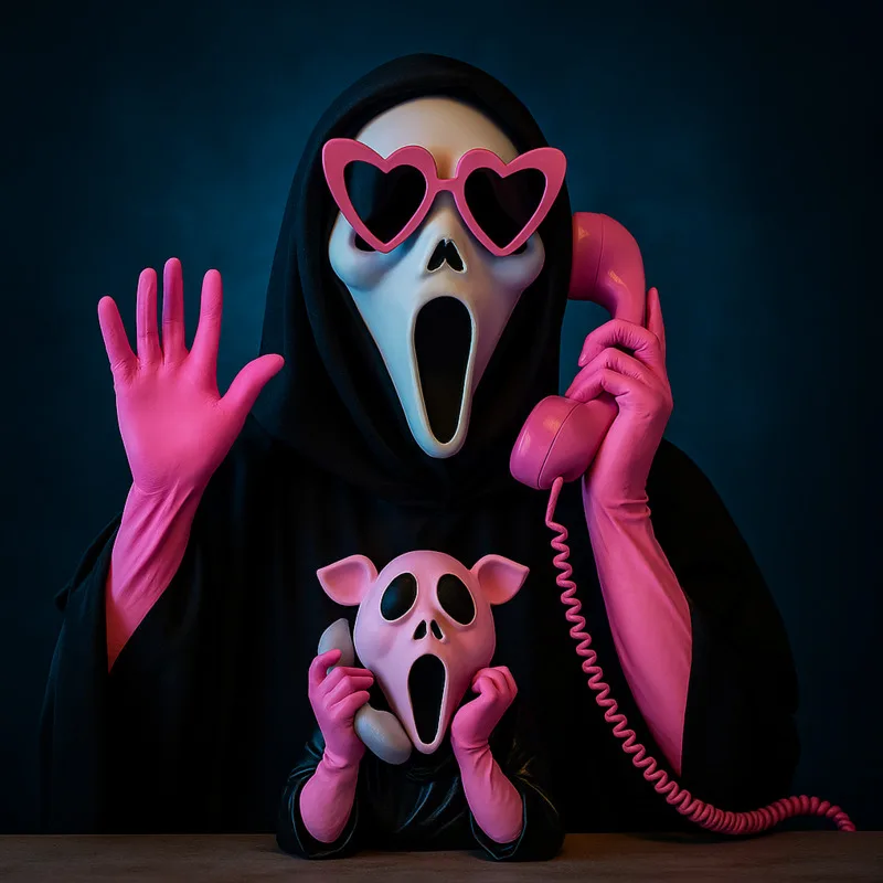 

Glowing Resin Ghost Face Girl Phone Stand Halloween Horror Desk Decor With LED Base Gothic Home Ornament