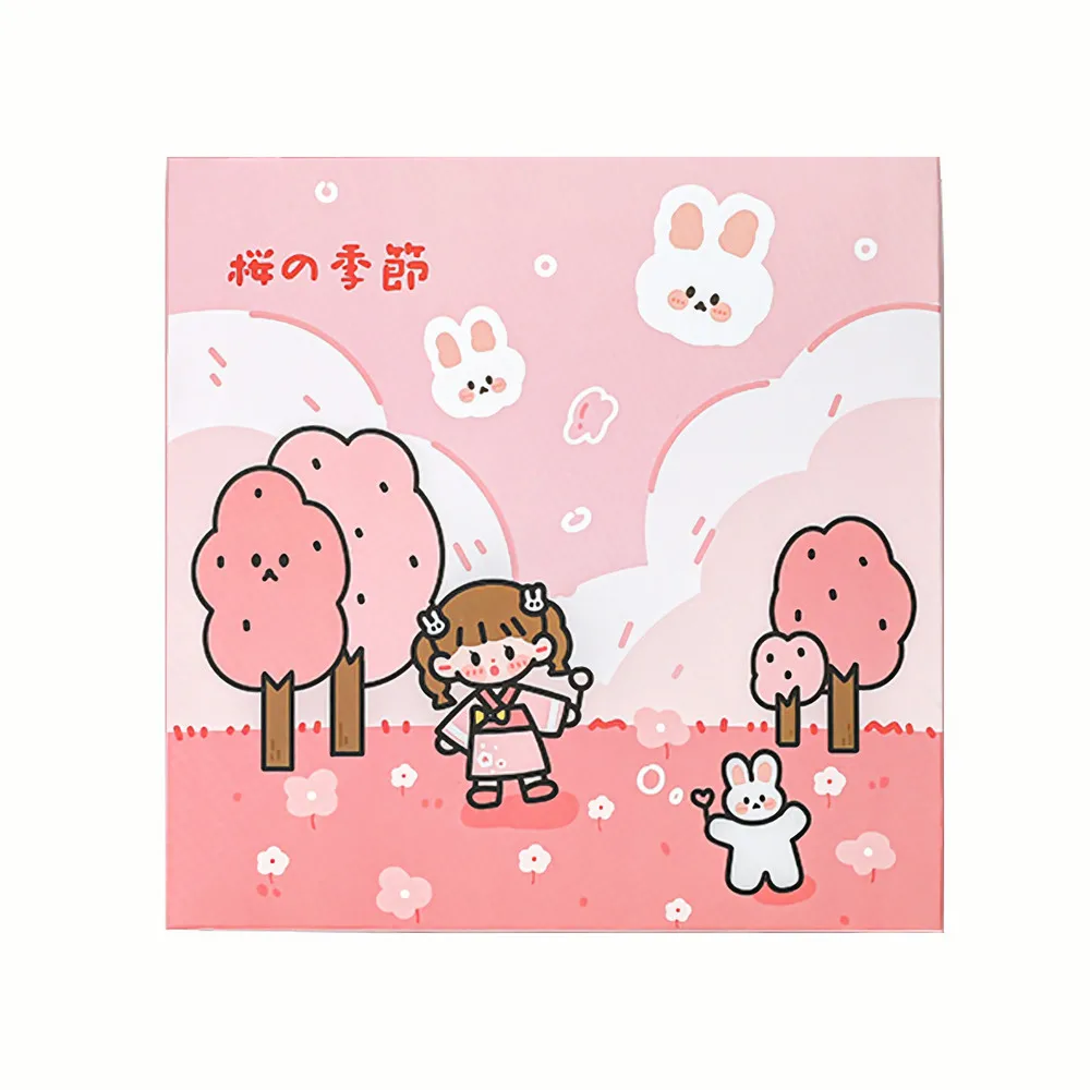 Sakura Washi Sticker Gift Box - 100pcs  Kawaii Cherry Blossom Paper Stickers for Journaling Scrapbooking DIY Crafts Cute