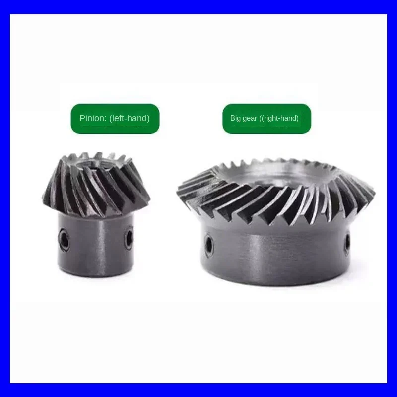 Customized 40Cr Stainless Steel Helical Bevel Gear 1-2 Speed Ratio Left Hand 20 Degree Pressure Angle Hobbed Car Bevel Gears