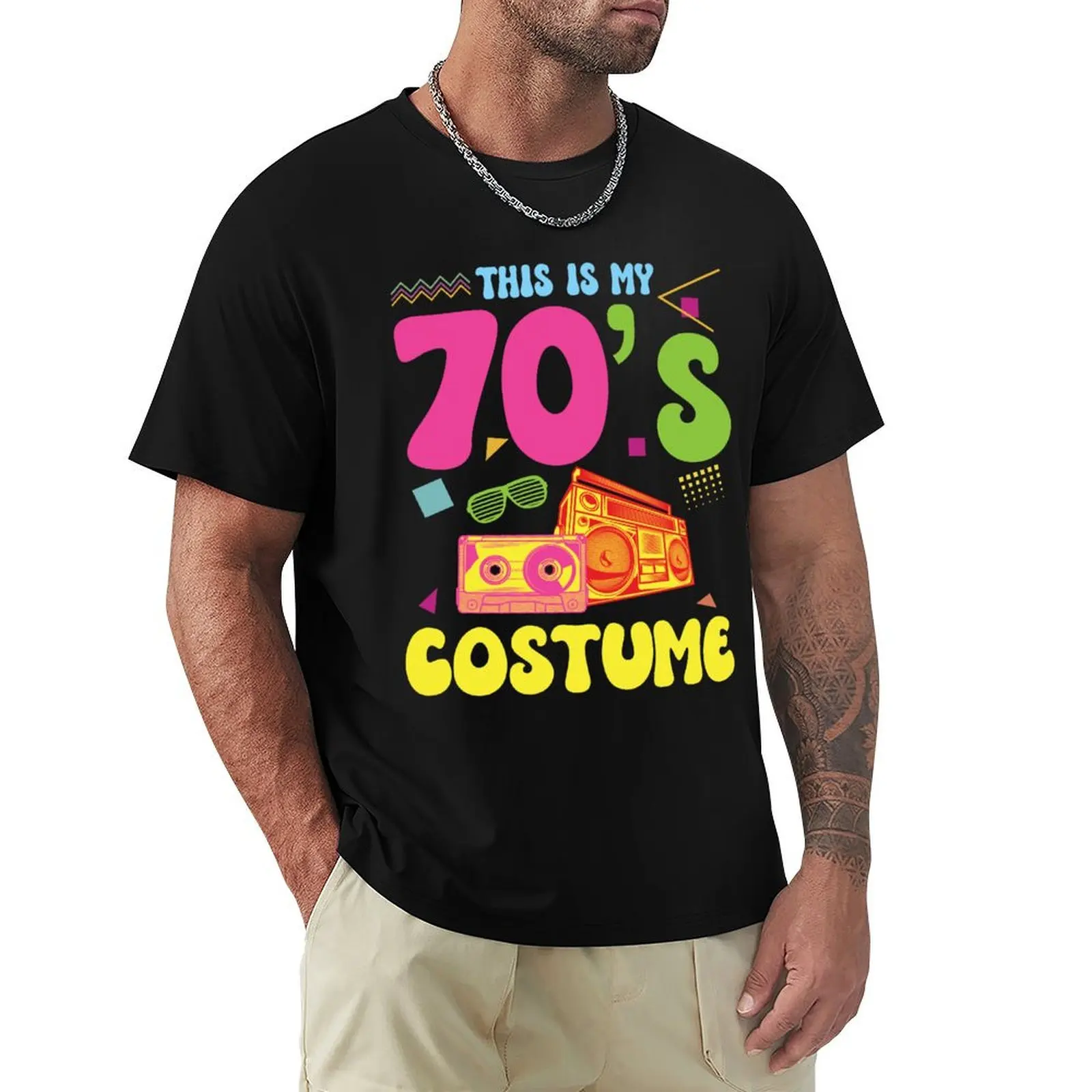 

Костюм This Is My 70-х годов, винтажная эстетичная футболка 70-х годов, мужские винтажные футболки с синим замком