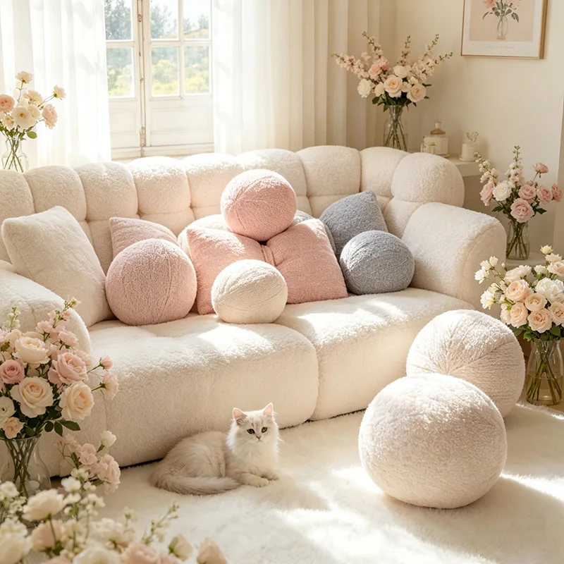 20cm/30cm Ball Pillow Round Throw Pillow Simple Modern Sphere Shaped Cushion Nordic Style Decorative Pillow For Couch Bedroom
