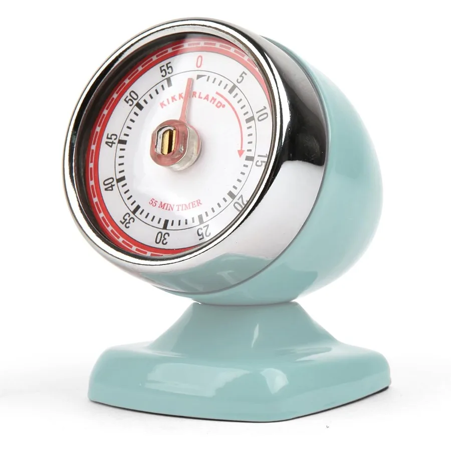 

Винтажный обтекаемый таймер в стиле ретро, декор для дома, кухни, хронометраж синего цвета, идеально подходящий для современных гостиных и классических ки