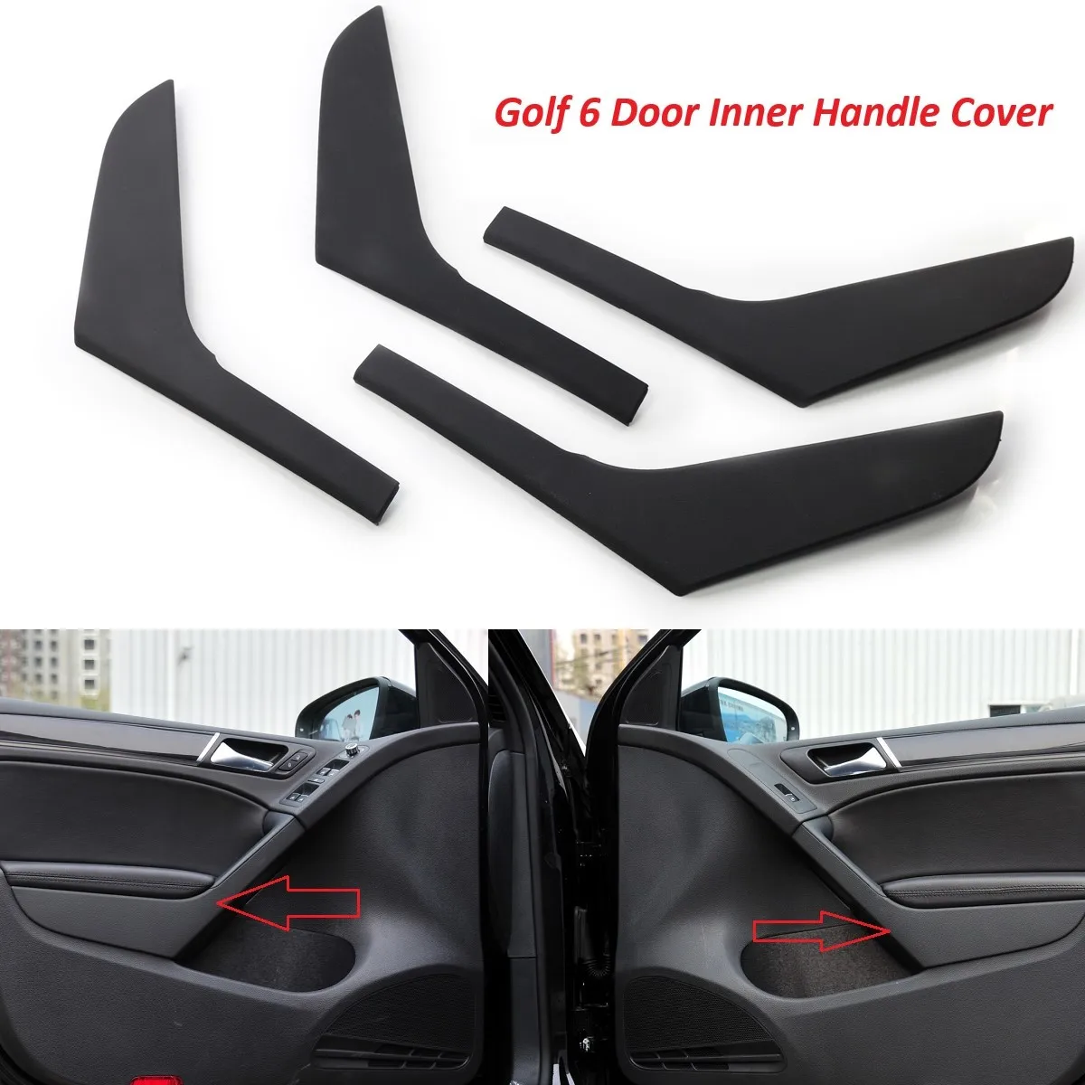 Left /Right Side Interior Door Armrest Handle Strips Cover Replacement For VW Volkswagen GOLF 6 2009-2013 Car Styling Moldings